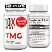 10X Health frasco delantero mostrando etiqueta clara y beneficios