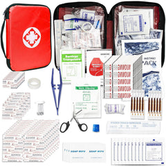 1st Aid estuche frontal rojo organizado para emergencias rápidas