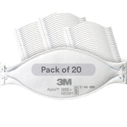 3M Aura 9205 frontal paquete de 20 mostrando empaques y facilidad de reposición