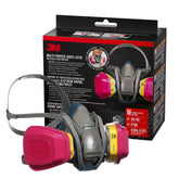 3M respirator front view showing mask shape and coverage for workplace safety