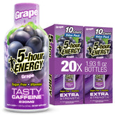 5-hour ENERGY frente del empaque mostrando paquete de 20 unidades y conveniencia