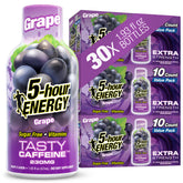 5-hour ENERGY grape front pack showing bold grape label and count benefit
