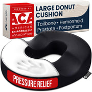 5 STARS UNITED cojín donut frontal mostrando diseño ergonómico y alivio inmediato