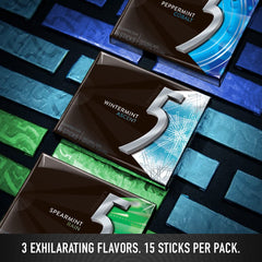 5 Gum paquetes individuales desplegados para fácil transporte