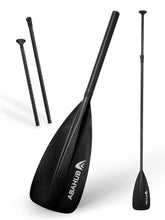 Abahub paddle front packaging showing paddle and benefits of portability