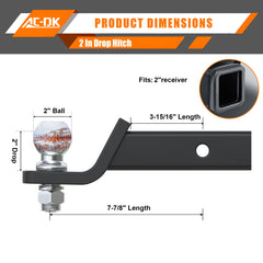 AC-DK primer plano de la bola cromada de 2" con resistencia a la corrosión