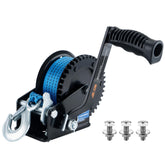 AC-DK front view winch showing durable frame and compact design for reliable towing