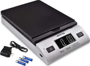 Accuteck 8250 vista frontal con plataforma plegable, facilita pesado de sobres y tubos