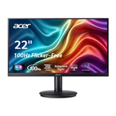 Acer KB220Q front view showing clear Full HD display and slim bezels for multitasking