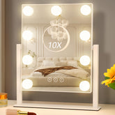 Acoolda vista frontal del espejo con 9 LED para maquillaje preciso