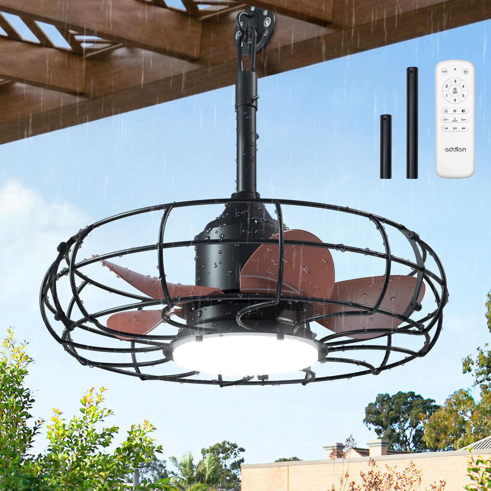 addlon front view caged fan showing industrial style and airflow benefit