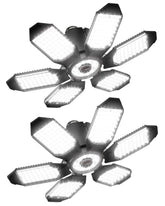 Adiding front view of two ceiling lights showing bright coverage and fast upgrade