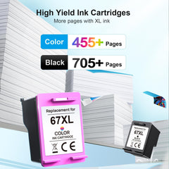 Adoccur cartucho negro 67XL primer plano para textos nítidos