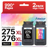 Adoccur front packaging showing 275XL 276XL combo and clear compatibility list for convenience