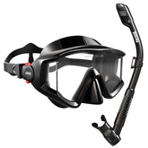 Aegend front view mask and snorkel showing full-face comfort and wide field