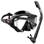 Aegend front view mask and snorkel showing full-face comfort and wide field