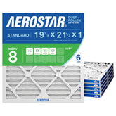Aerostar frontal del empaque mostrando el pack de 6 y su beneficio de reemplazo fácil