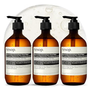 Aesop front pump bottle showing elegant packaging and easy dispensing