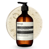 Aesop botellas frente mostrando diseño y volumen 500 mL para uso prolongado