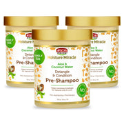 African Pride frontal del envase mostrando pre-shampoo hidratante y beneficios