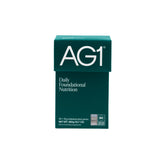 AG1 travel pack front packaging showing brand and 30 sachets benefit convenience
