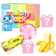 AGSWE vista frontal del paquete de 6 squishies, ideal para escritorio