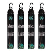 Aion packaging front view showing four-unit outdoor mosquito barrier with clear benefits