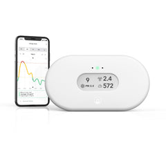 Airthings View Plus front display showing clear readings and easy monitoring benefit