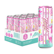 Alani Nu front pack showing Cotton Candy flavor and benefits
