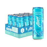 Alani Nu front packaging showing Blue Slush cans and brand clarity for quick identification