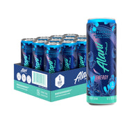 Alani Nu front packaging showing Breezeberry cans for clear shelf appeal