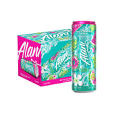Alani Nu front can showing watermelon wave branding and bright design, inviting refreshment