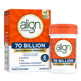 Align front packaging showing 30 capsules and product benefit