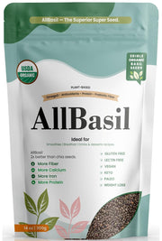 All Basil paquete frontal mostrando tamaño y sellado, ideal para despensa