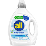 all free clear envase frontal mostrando etiqueta y beneficio piel sensible