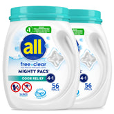 all free clear front packaging showing tub and label with clear benefits