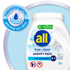 all free clear primer plano de una pac mostrando textura soluble y eficacia