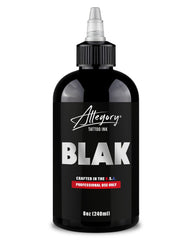 Allegory BLAK botella frontal 8 oz muestra diseño y facilidad de uso