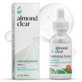 Almond Clear front packaging and 1 fl oz bottle showing clear formula benefits