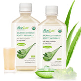 AloeCure front packaging showing two 500ml bottles and product clarity benefit