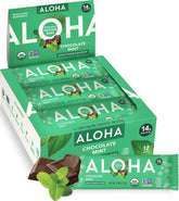 ALOHA front packaging showing 12 bars and organic label benefits