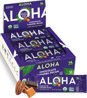 ALOHA front box showing twelve bars and clear organic labeling for convenient pantry storage