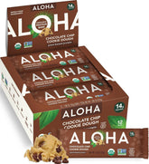 ALOHA front packaging showing organic vegan benefits and convenient box