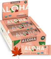 ALOHA box front showing 12-count packaging and organic certifications for convenience