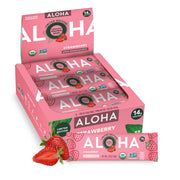 ALOHA front packaging showing 12-count box and organic claim for easy selection