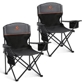 ALPHA CAMP front view of both chairs showing portable setup and comfort