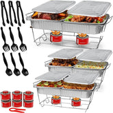 ALPHA LIVING front packaging showing full 33-piece chafing dish set and benefits