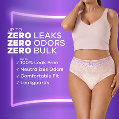 Always Discreet detalle de tela sedosa con elasticidad que ofrece comodidad