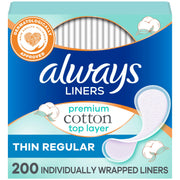 Always envase frontal 200 unidades que muestra cantidad y diseño práctico