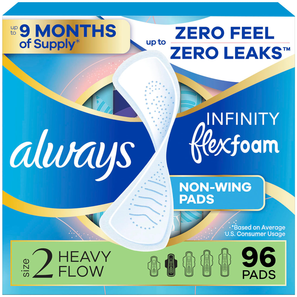 Always Infinity imagen frontal del paquete mostrando conteo y sin fragancia